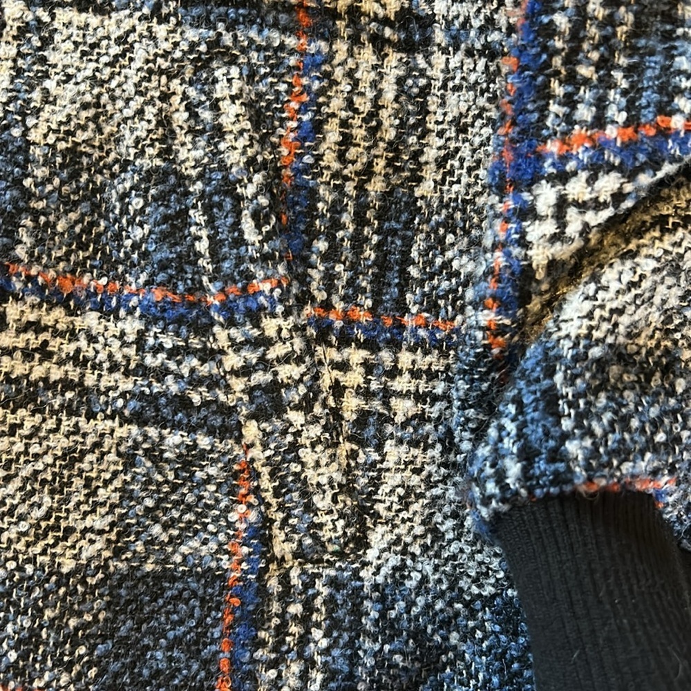 Avec Les Filles Plaid Tweed Bomber Jacket Coat, Size 3X, Gray Grey Blue - Picture 7 of 9